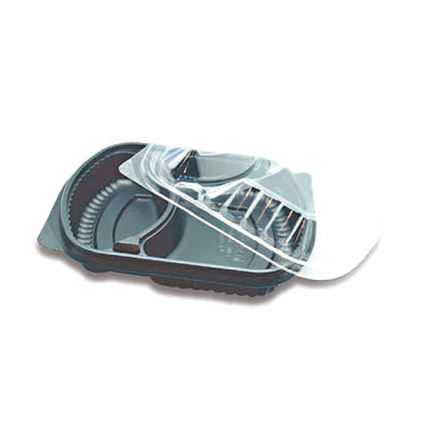 Black-Microwavable-Rect.-Cont.-2-Comp-Clear-Lid