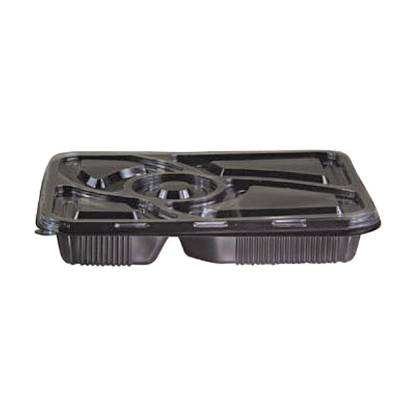 Black-Microwavable-Rect.-Cont.-5-Comp-Clear-Lid Black-Microwavable-Rect.-Cont.-5-Comp-Clear-Lid