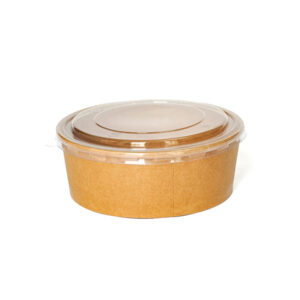 Brown Kraft Round Bowl + Lids